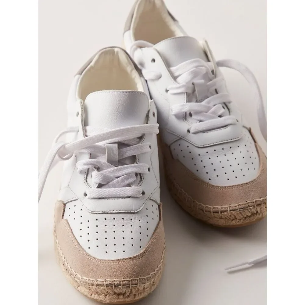 Free People Serendipity Sneakers Women's White & Beige Casual Espadrille Size 41